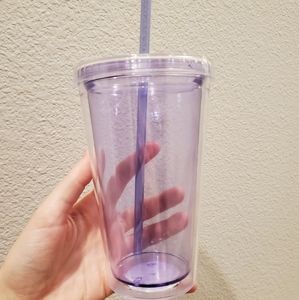 Light purple insulated tumbler cold drinks reusable cup